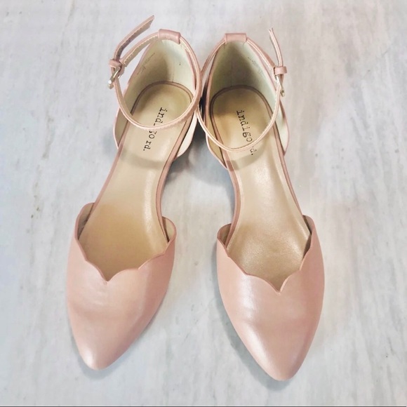 Indigo Shoes - New Indigo Rd Nude Scallop D'Orsay Flats